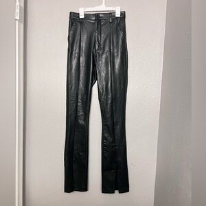 Abercrombie & Fitch Women The Skinny Ultra High Rise Faux Leather Black Jeans